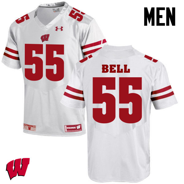 Men Wisconsin Badgers #49 Christian Bell College Football Jerseys-White